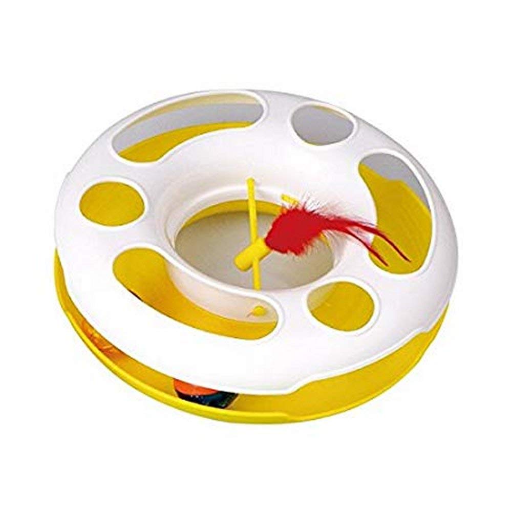 Juguete para gatos Nobleza, rueda amarilla con pelotas en el ...