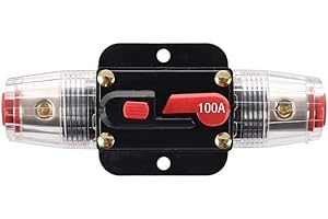ANJOSHI 100A Auto Car Protection Stereo Switch Fuse Holders Inline Circuit Breaker Reset Fuse Inverter for Car Audio System Protection 12V-24V DC