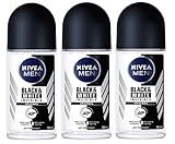 Nivea for Men Deodorant Roll On 1.69 oz (Invisible B&W Power) Pack of 3