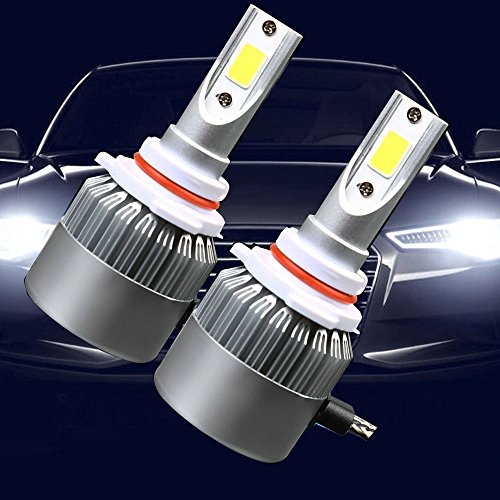 9006 Led Headlight Bulbs, VKOSHA Headlamps Conversion Kits, All-in-One Plug and Play COB Chips, Waterproof 72W 6000K White Light 2pcs (One Set)