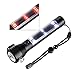 Solar Powered Tactical Flashlight Multi Function Outdoor Car LED Flashlight Ultra Bright Torch Light, with Safety Hammer and Compass, for Hiking, Camping