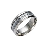 Shusuen ☜ Titanium Steel Dragon Ring with Silver