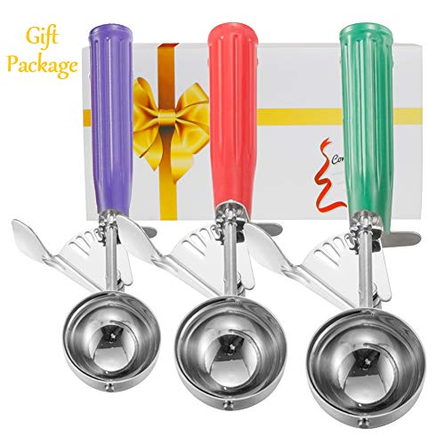 Ice Cream Scoops, Cookie Scoop Set of 3, Cake Trigger Cookie Scoop Set