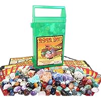 ROCK ON! Geology Game with Rock & Mineral Collection - Collect and Learn with STEM-based Educational Science Kit in Carrying Case - Amethyst, Rhodonite, Selenite Crystal, Unakite and lots more