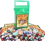 ROCK ON! Geology Game with Rock & Mineral Collection - Collect and Learn with STEM-based Educational Science Kit in Carrying Case - Amethyst, Rhodonite, Selenite Crystal, Unakite and lots more