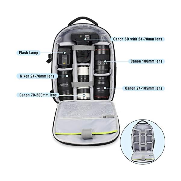 Endurax Kamerarucksack Wasserdicht für DSLR SLR Fotografen Kamera Tasche für spiegellose Kamera mit Hardshell-Schutz… – Bild 3