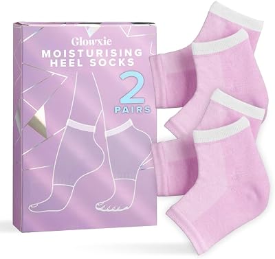 Glowxie Moisturising Gel Heel Socks 2 Pack | Cracked Heels | Essential Oil