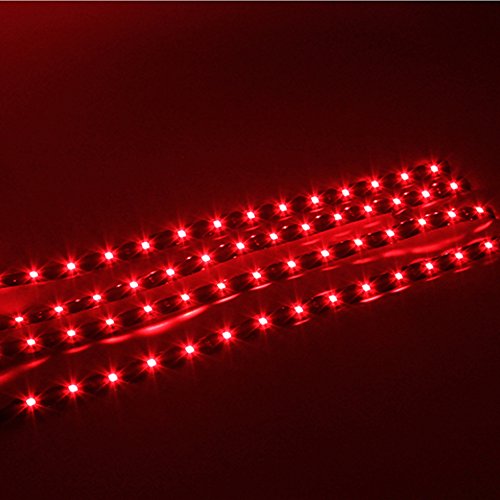 Etopars 5 X Red 12V 15 Led 30cm Car Auto Vehicle Grille Flexible Waterproof Underbody Light Strip