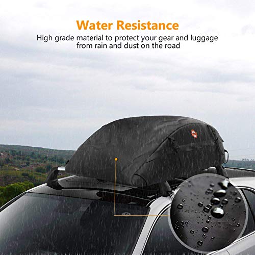 Waterproof Rooftop Cargo Carrier - Heavy Duty Roof Top Luggage Storage Bag Perfect for Car, Truck, SUV, Van with/Without Rack - 15 Cubic Feet - Thumbnail 2