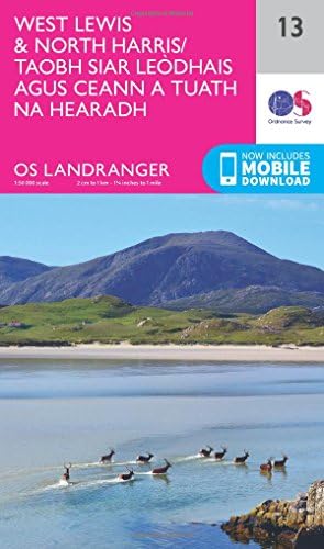 West Lewis & North Harris / Taobh Siar Leòdhais Agus Ceann a Tuath Na Hearadh Map | Ordnance Survey | OS Landranger Map 13 | Scotland | Walks | Cycling | Days Out | Maps | Adventure: 013