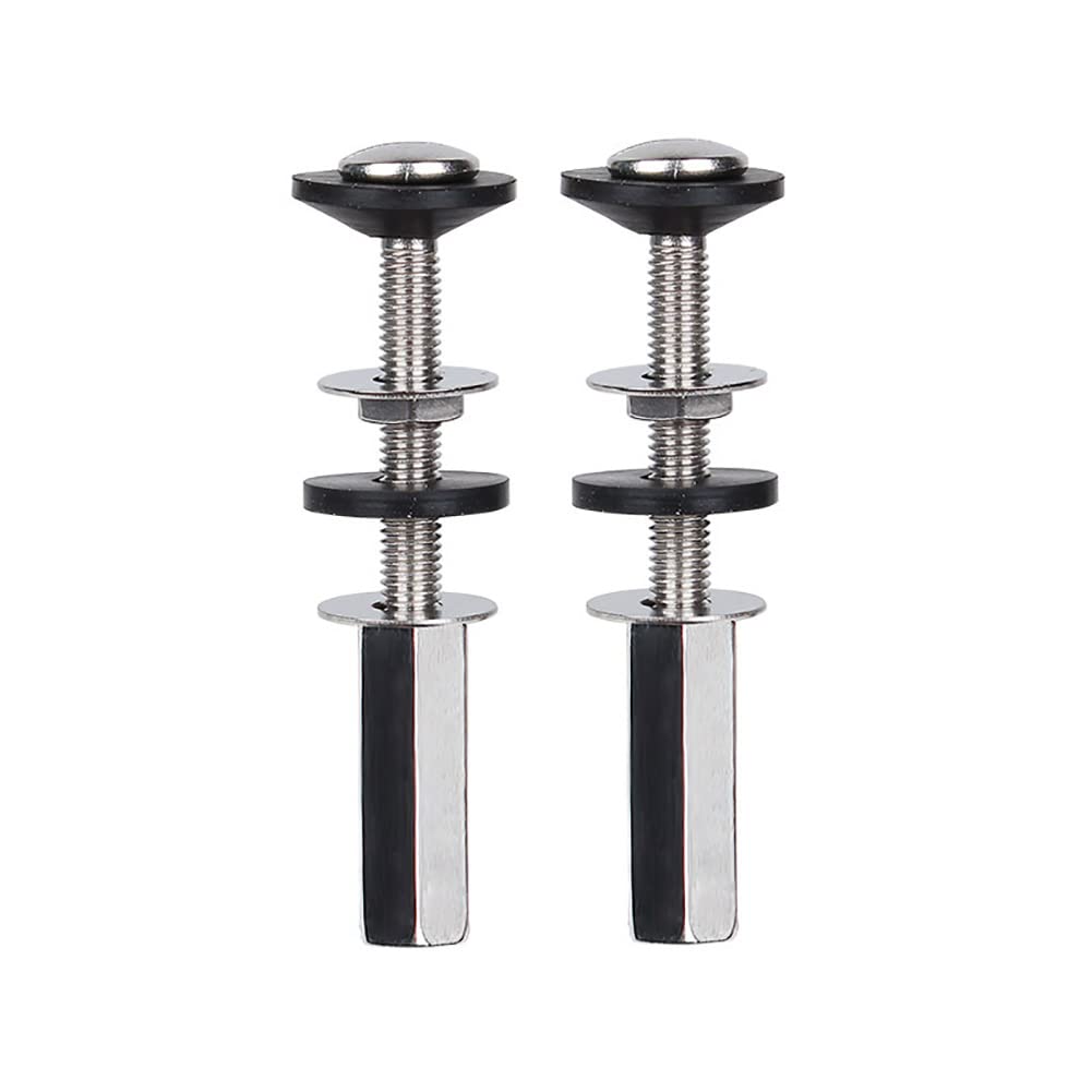 CENPEK 2 Pack Toilet Tank to Bowl Bolt Kit, Heavy Duty Toilet Bolts Rustproof Bolt Nut Washer with Long Nuts Double Rubber Washers for Toilet Tank Bolts and Seat Screws