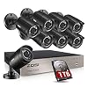 ZOSI 8CH 1080P Security Camera System Outdoor with 1TB Hard Drive H.265+ 8 Channel 5MP Lite Video DVR Recorder with 8X…
