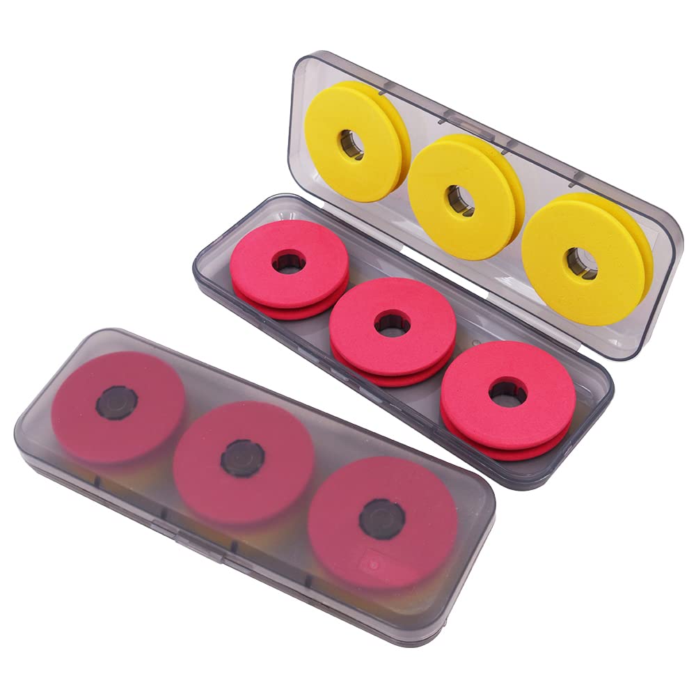 ANCLLO 12pcs Fishing Foam Spools, Fishing Line Storage Pack, Plastic Box Included