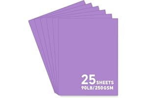 BONMIY 25Sheets Purple Cardstock Paper, 8.5 x 11 Card stock for Cricut, Thick Construction Paper for Card Making, Scrapbooking, Craft 90 lb / 250 gsm