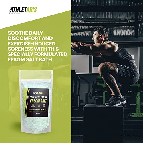 Epsom Salt Sore Muscle Soak 1 Lb. Magnesium & Hemp Oil Bath Salts for