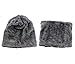 KOODER Winter hats; Knitted Beanie Caps, with scarves included! Extra thick, lamb wool added for extra warmth and comfort (Black)