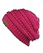 C.C Trendy Warm Chunky Soft Stretch Cable Knit Beanie Skully, Hot Pink