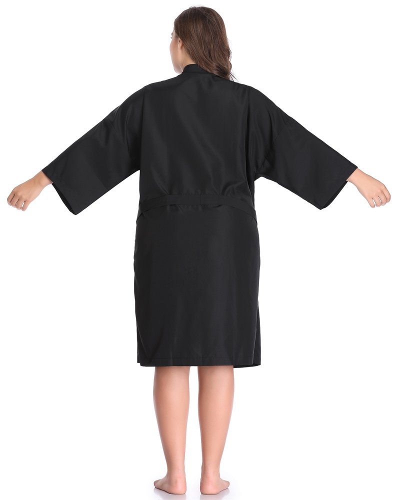 Salon Robes Smock for Clients, Hair Salon Client Gown Cape-Large Size-Black : Beauty