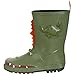 Kidorable Green Dinosaur Natural Rubber Rain Boots w/Fun Dino Tail Pull On Heel Tab
