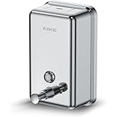 AIKE 37oz Surface Mount Stainless Steel Soap Dispenser for Commercial,Polished Stianless Steel Finish Model AK1003