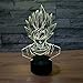 SUPERNIUDB 3D Super Saiyan God Goku Action Figures Night Light Night Light Acrylic 3D LED USB 7 Color Change LED Table Lamp Xmas Toy Gift