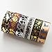Piokio 6 Rolls Gold and Black Foil Halloween Washi Tape Set Total 197 Feet