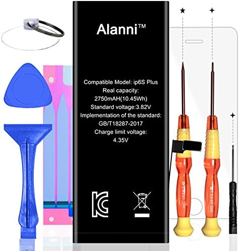 Alanni Li-ion Battery for ip 6S Plus Replacement with Complete Repair Tools Kits Instruction and Screen Protector(Not for 6S Plus or other )2 Year Warranty