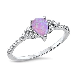 Classic Pink Simulated Opal .925 Sterling Silver