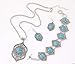 Rurah Retro Jewelry Set Bohemian Wind National Wind Female Turquoise Earrings Necklace Bracelet Set