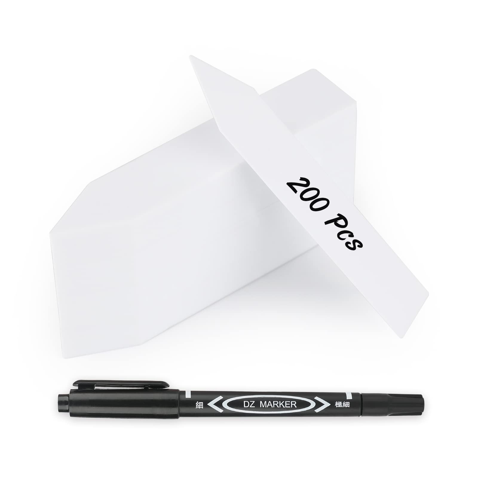 KINGLAKE 200Pcs Plastic Plant Labels with a Marker Pen, 4" Plant Markers Labels White Garden Tags for Outdoor Potted Plants Vegetable Herb Seed Seedling