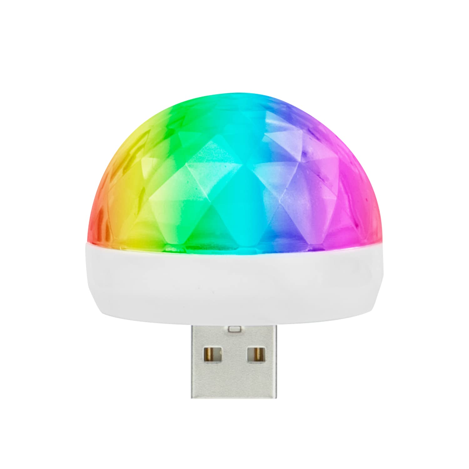 Mini USB Disco Light, Portable mini Strobe Light, Multi Color LED car Mood Light, Suitable for Christmas Parties, Swimming Pool, Club, Karaoke (White)