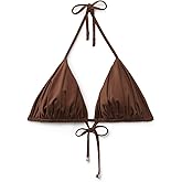 CALZEDONIA Woman's Removable Padding Triangle Swimsuit Top Shiny Satin