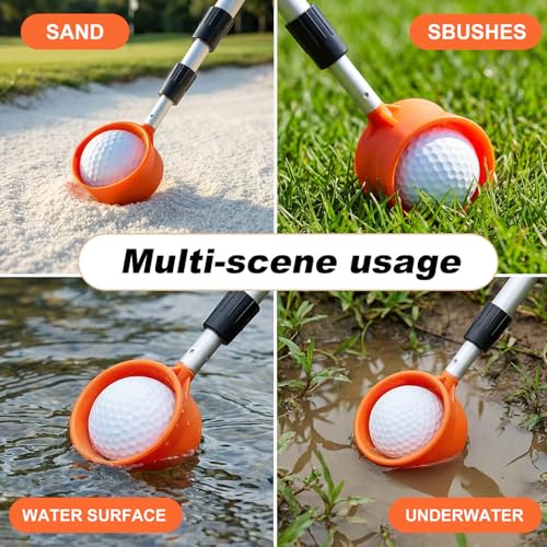 Golf Ball Retriever, Max 7/9/12/15 Ft Lightweight Stainless Steels/Aluminum Alloy Golf Ball Retriever Telescopic for Water and Bushes, Easy to Pick Up Golf Balls, Best Golf Accessories Gifts