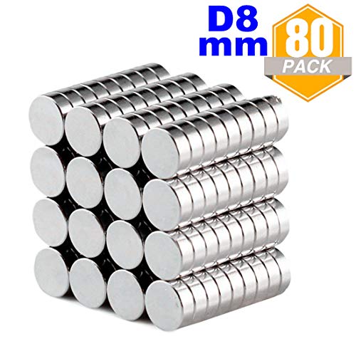 ELECFIND Magnets Magnet, for Refrigerator Fridge, Round, Permanent, Craft, Office (Disc:8x3mm)