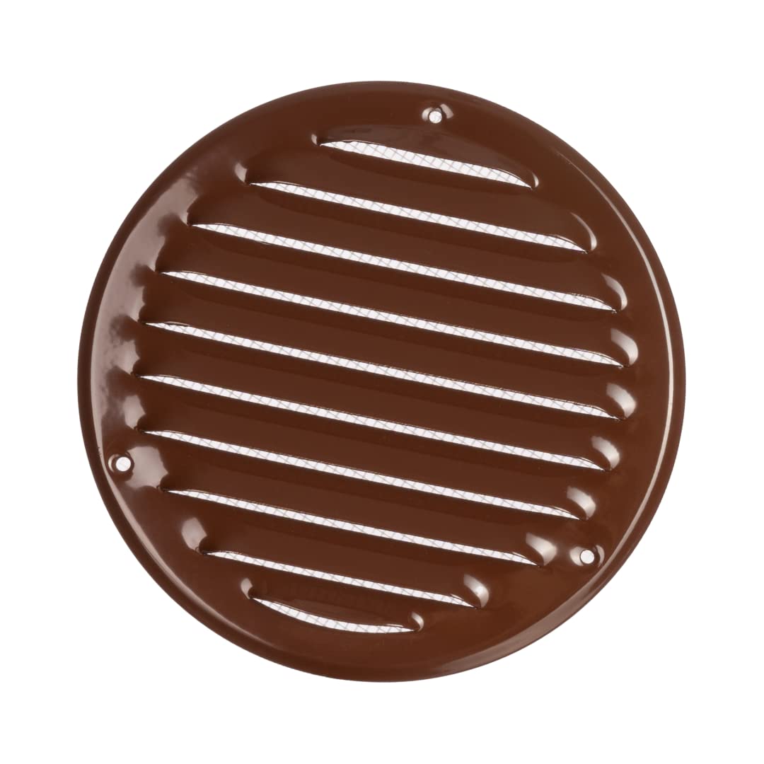 Ø 125mm / 5" inch Brown Round Metal Air Vent Grille Cover with Insect Mesh - Ventilation Cover