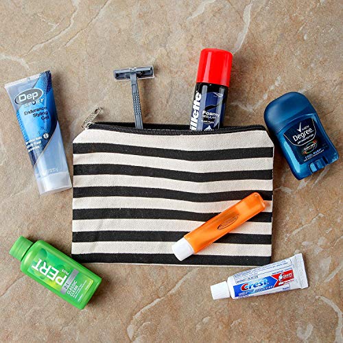 Roomy Cosmetic Bag 2 piece Set Travel Toiletry Pouch Makeup Bag Canvas Zipper Pouch Supplies Organizer (Style2)