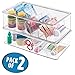 mDesign Storage Box Organizer for Vitamins, Supplements, Health Products - Set of 2, Medium Divided, Clear
