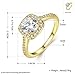 Naivo Gold Plated Crystal Stone Halo Setting Pave Band Engagement Ring Women's (1.90 carats)