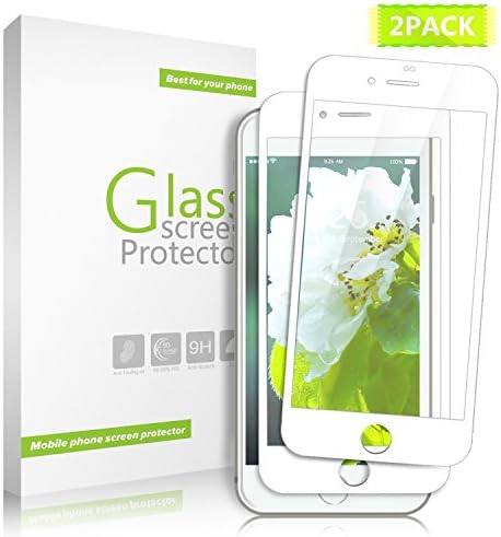 Kiomi iPhone 7Plus, 6sPlus, 6Plus Glass Screen Protector, 2-Pack Premium Tempered Glass with 2.5D High Definition Ultra and 3D Touch Accuracy Full Screen Coverage for iPhone 7Plus 6sPlus 6Plus - White