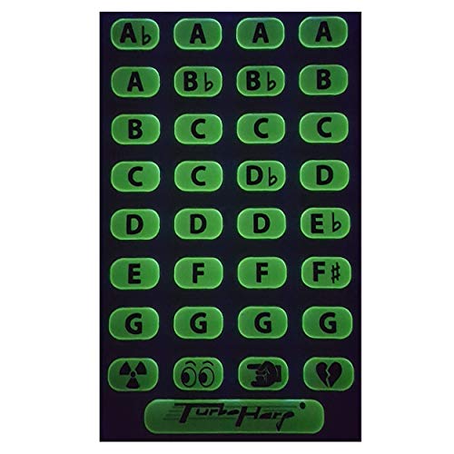 Harmonica Key Labels 33 count - Glow in the Dark