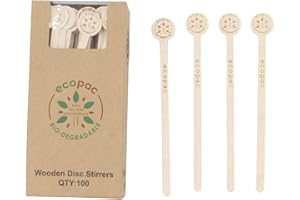 EVYIENEN Wooden Coffee Stirrer Sticks Disposable Environmentally Friendly Biodegradable Cafe Grade Beverage Stir Sticks for 7 InchCoffee Milk Cocktail Tea (100PCS)