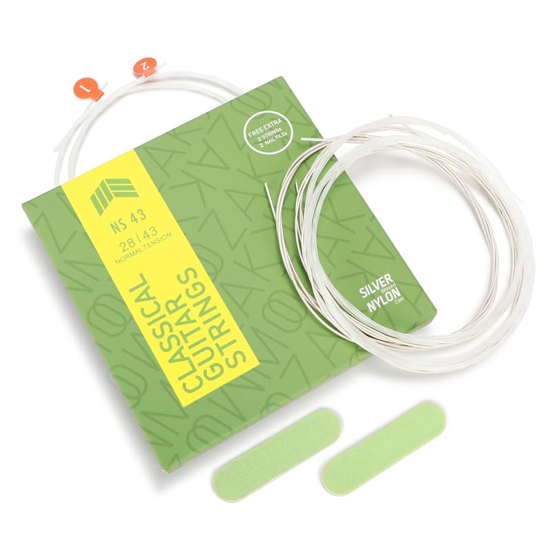 MOOZAK Classical Guitar Strings & Nylon Guitar Strings 3 packs, for Classical, Flamenco Music, Ideal for Beginners & Pros, Extra Strings & Nail File Included, Durable & Beautiful Sound