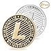 LZWIN 2 PCS Set of Gold and Silver Plated Litecoin Deluxe Collector’s Set | Comes w/ a Plastic Round Display Case
