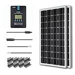 Renogy 200 Watt 12 Volt Monocrystalline Solar Starter Kit with 40A Rover MPPT Charge Controller
