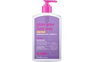 b.tan Insanely Dark Clear Self Tan Gel | Glow Your Own Way Next Level - Best, Transfer-Resistant Sunless Tanning Lotion, Ultra Quick Bronze, No Fake Tanner Smell, 16 Fl Oz