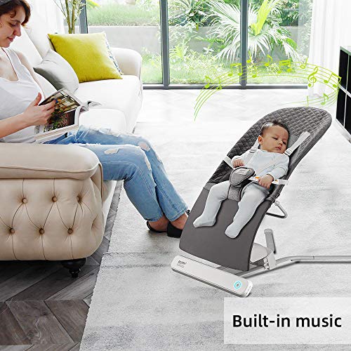 Baby Bouncer, RONBEI Baby Swing for Infants, Automatic Swing & Bouncers, Bouncer Balance Soft, Cotton (Dark Brown)