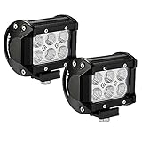 YITAMOTOR LED Light Bar 2PCS 18W 4inch Flood LED