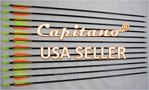 CapitanoArchery Fiberglass Target Practice Arrows with Nocks Fletches