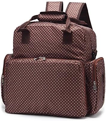 EGRAND Diaper Bag Backpack with Changing Pad and Insulated Pockets, Large Capacity Waterproof Travel Diaper Backpack for Mom(BROWN)