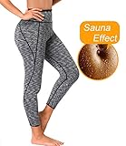 LAZAWG Women High Waist Sweat Slimming Yoga Pants Neoprene Sauna Leggings Shaper